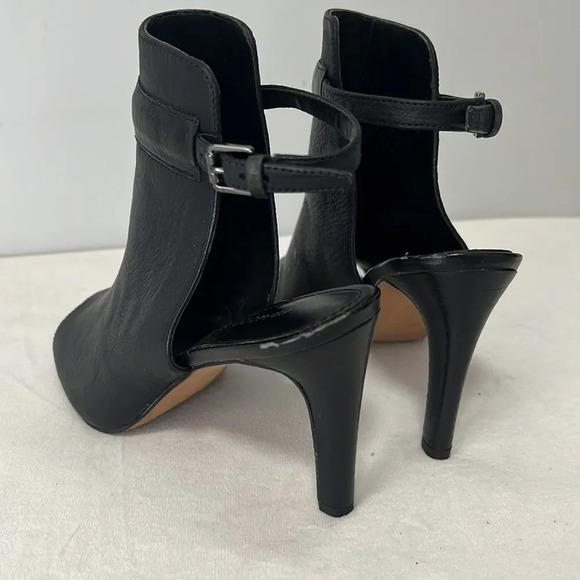 FRANCO SARTO SIZE 6 BLACK Leather Slingback Peek A Boo Toe Heeled - Picture 11 of 11